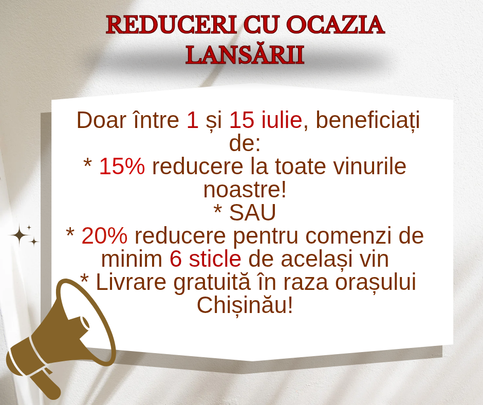 Reduceri cu ocazia LANSĂRII site-ului. Doar de pe 1 pînă pe 15 iulie